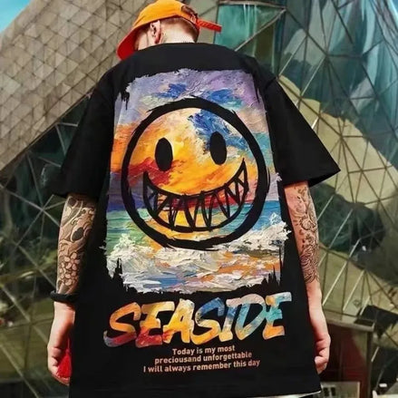 Summer Fashion T-Shirt, Retro American Style, Vibrant, Relaxed, Comfortable Fit