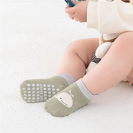 Kids Floor Socks For Girls Boys Spring Autumn Cotton Cartoon Toddler Anti-slip Socks For Children Casual Baby Child Home Sock