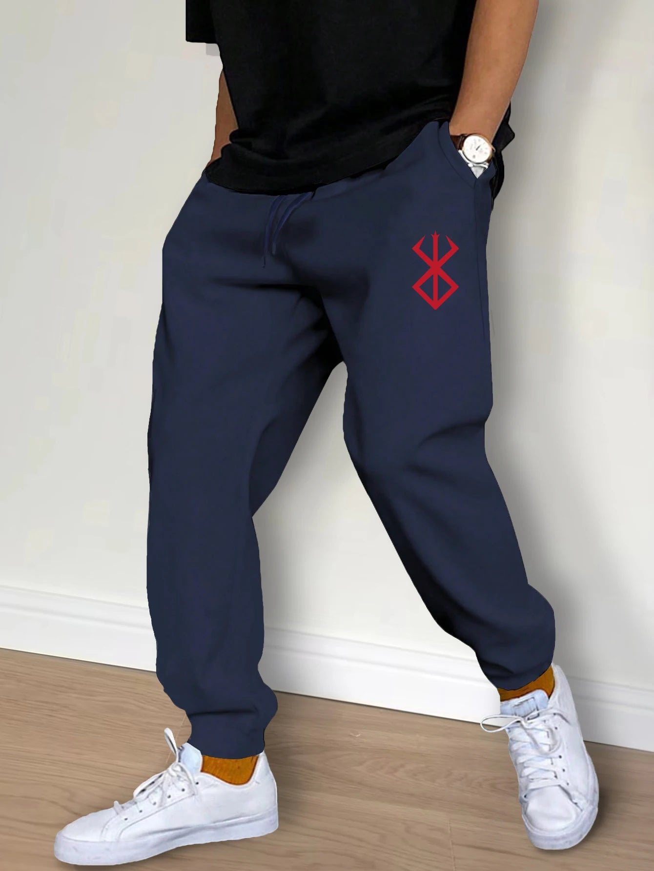 Men’s Casual Drawstring Joggers, Workout Running Gym Pants, Fitness Sports Streetwear Trousers