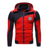 Men’s Jacket Coat, Casual Manga Hooded Sweatshirt, Fashion Zip-Up Hoodie with Fleece, Autumn Winter Outdoor Streetwear
