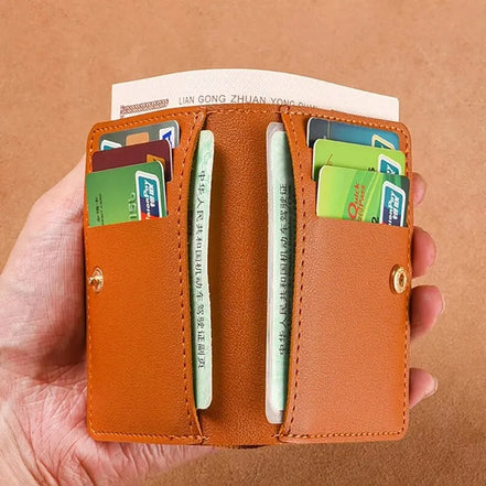 Men’s and Women’s Classic Designer PU Leather Wallet, Small Short Simple Purse
