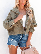 Women’s Hooded Denim Jacket, Fashion Vintage Jean Coat, Casual Long Sleeve Top, Trendy Streetwear Outerwear for Women