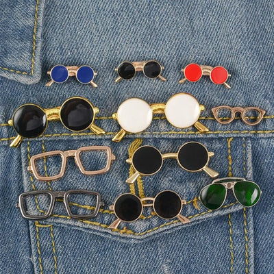 Clothing Accessories, Sunglasses-Shaped Jewelry, Suit Accessories Enamel Collar Pins