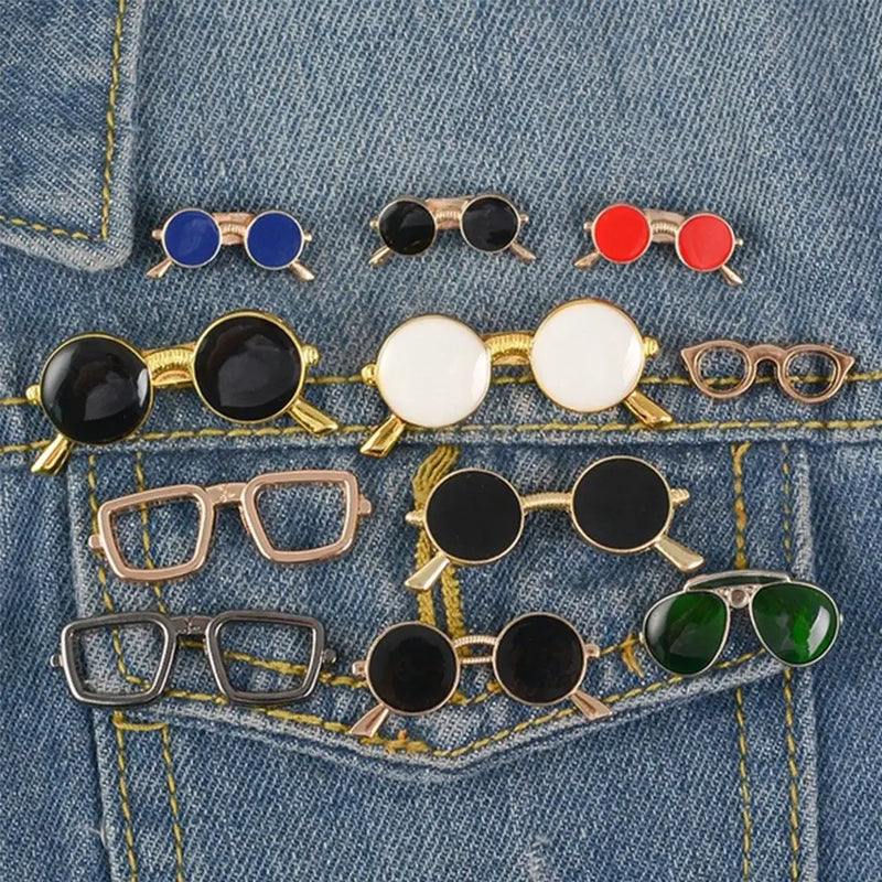 Clothing Accessories, Sunglasses-Shaped Jewelry, Suit Accessories, Enamel Collar Pins, Badge Brooches, Decorative Glasses Brooch for Women