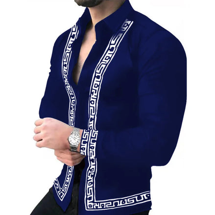 Men’s Autumn Clothing, European and American Streetwear, Casual Fashion Printed Tops