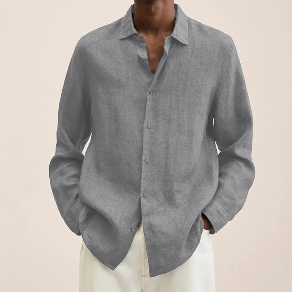 Men’s Casual Long Sleeve Shirt, Loose Lapel Top, Autumn Streetwear Fashion