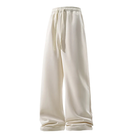 Men’s Wide Leg Sweatpants – Casual Breathable Loose Straight Trousers with Elastic Drawstring Waist