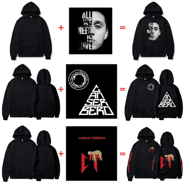 Custom Printed Men’s and Women’s Hoodie, Loose Casual Long Sleeve Pullover, Fashionable Streetwear Sweatshirt with Personality