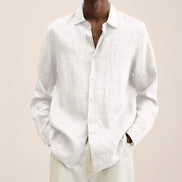 Men’s Casual Long Sleeve Shirt, Loose Lapel Top, Autumn Streetwear Fashion
