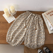 Kids' Long Pants Summer 2025 Korean Style Loose Fit Unisex Casual Solid Color Mosquito-Proof Cuffed Pants for Boys Girls Baby