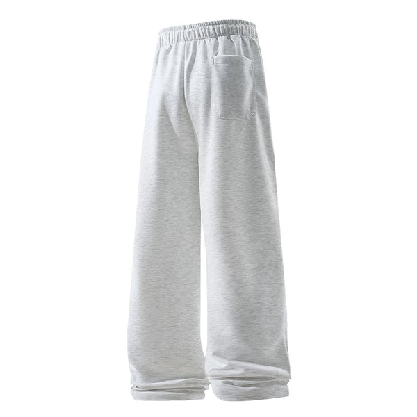 Wide Leg Pants, Fashion Casual Breathable Men’s Sweatpants, Autumn Versatile Elastic High Waist Drawstring Loose Straight Trousers