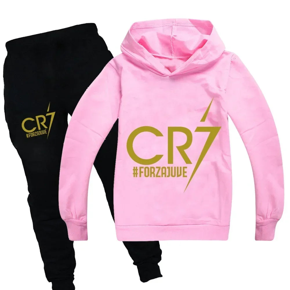 Kid's Clothes Hoodie +Pants Suit 2pcs Set Boy Tracksuit 3-12 Years Spring Autumn Sweatshirt Set Football CR7 Children Sportsuit