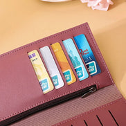 Fashion Women Wallets Simple Zipper Purses Black White Gray Red Long Section
