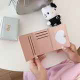 Women’s Wallet, Cute Bow Small Card Holder, Aesthetic Three-Fold Purse, Classic Coin Pouch, Student Friendly Design