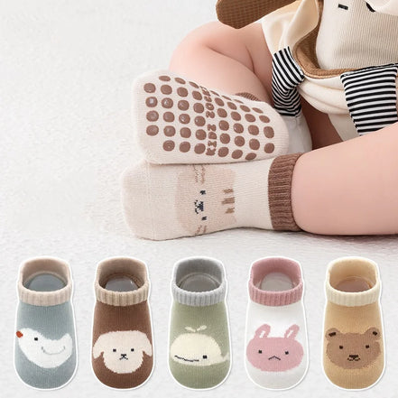 Kids Floor Socks For Girls Boys Spring Autumn Cotton Cartoon Toddler Anti-slip Socks For Children Casual Baby Child Home Sock