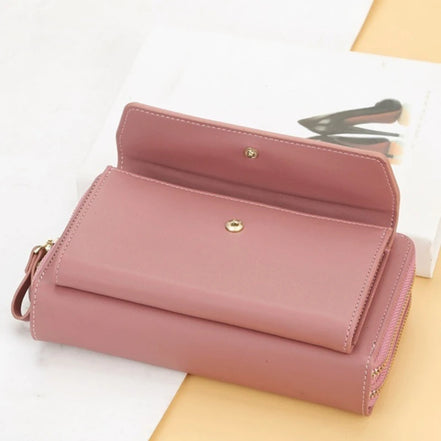 Women’s Designer Brand Wallet, Multi-Compartment Clutch, Long Large Card Purse