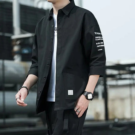 Men’s Streetwear Shirt, Harajuku & Korean Summer Style, Teens College Unisex Fashion