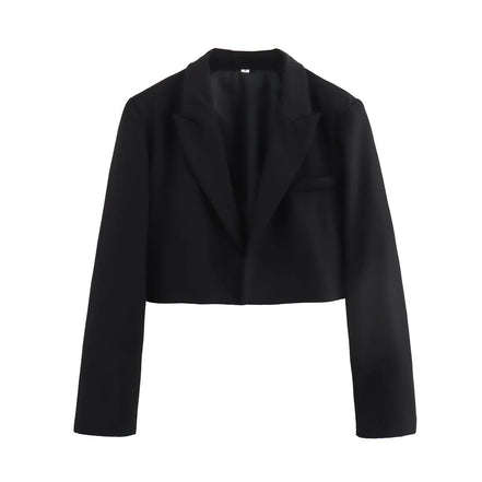Women’s White Jacket, Basic Long Sleeve, Casual Open Front Coat, Autumn-Winter Office Outerwear