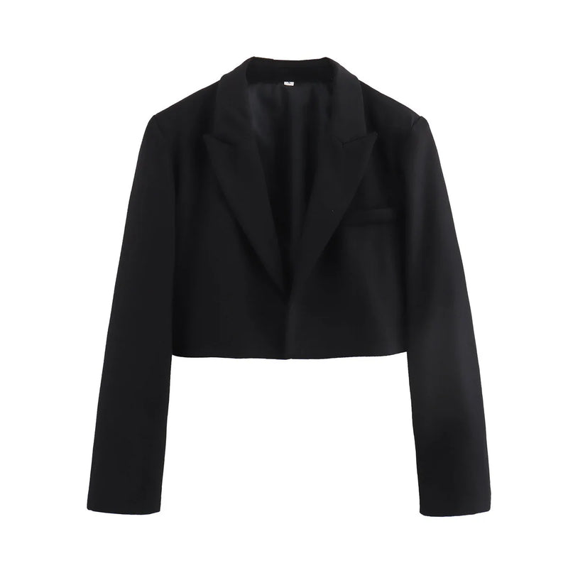 Women’s White Basic Jacket, Elegant Solid Long Sleeve Top, Autumn Winter Open Front Coat, Casual Short Office Outerwear