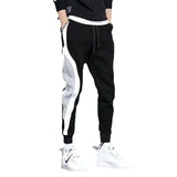 Men’s Sports Pants, Spring Autumn Loose-Fitting Leggings, Patchwork Running & Training Casual Pants, Fashion Outfit Trousers