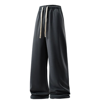 Men’s Wide Leg Sweatpants – Casual Breathable Loose Straight Trousers with Elastic Drawstring Waist