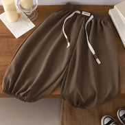 Kids' Long Pants Summer 2025 Korean Style Loose Fit Unisex Casual Solid Color Mosquito-Proof Cuffed Pants for Boys Girls Baby
