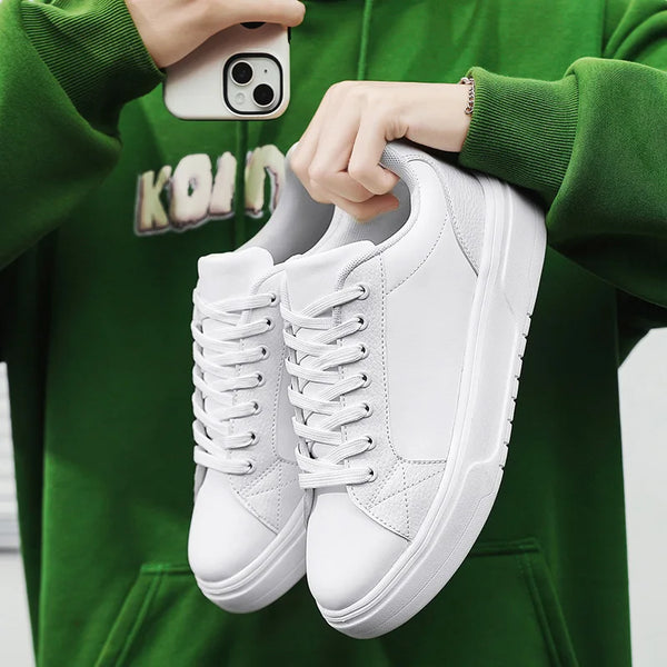 Unisex Casual Sports Shoes, Fashionable Comfortable Fabric Sneakers, Lightweight Outsole, White Athletic Shoes, Sizes 39–46
