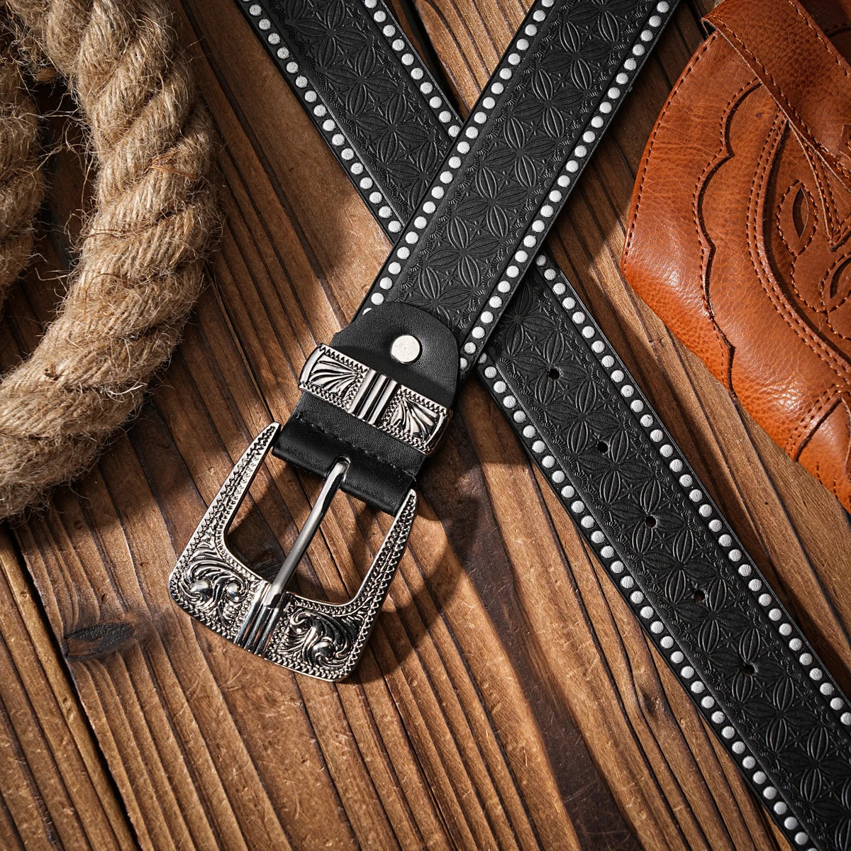 Casual Retro Belts, Western-Style Clothing Accessories, Metal Buckles