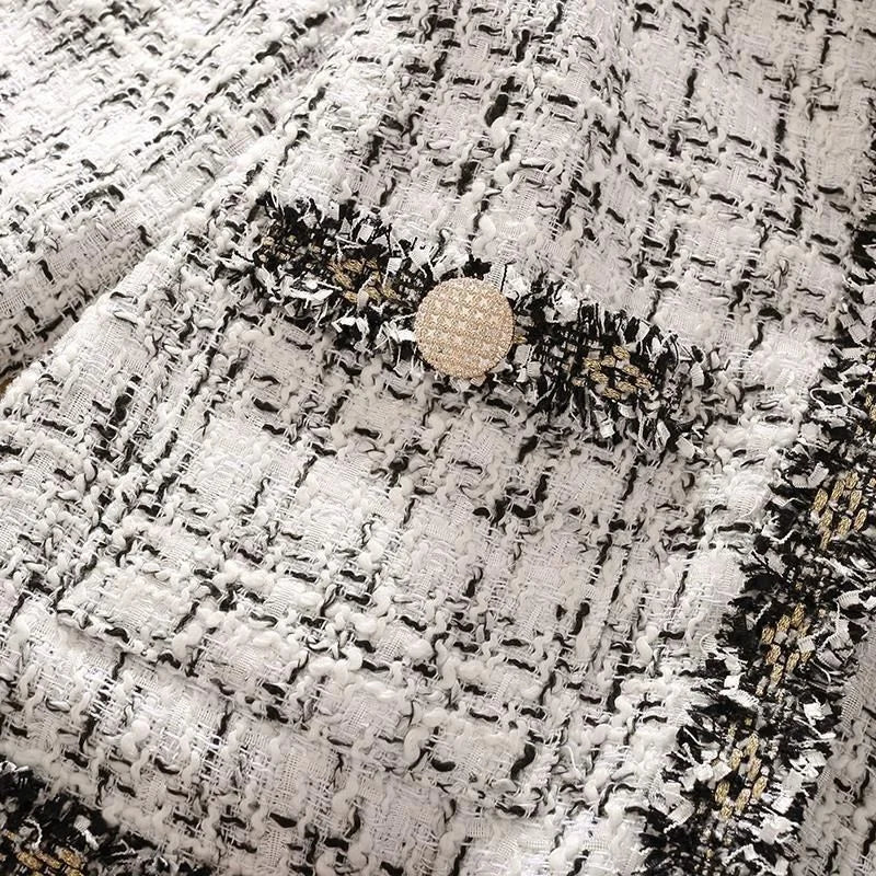 Women’s Spring Jacket, Short Trendy Tweed Coat, Elegant Joker Style Cardigan, Chic Small Design