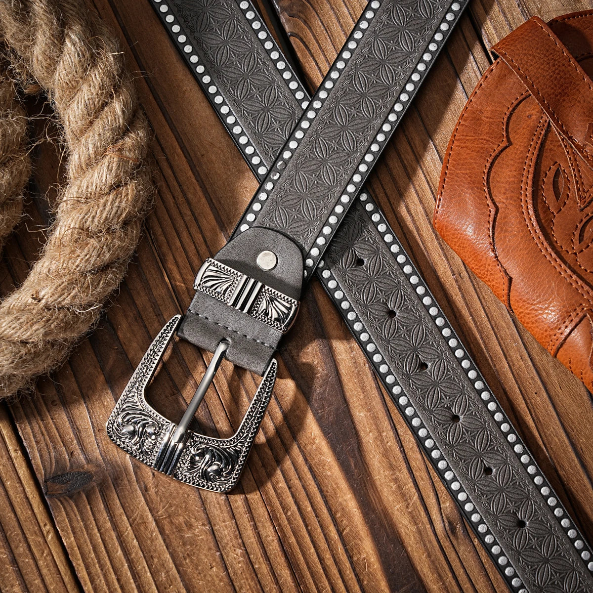 Casual Retro Belts, Western-Style Clothing Accessories, Metal Buckles