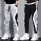 Men’s Black Pants, Hip Hop Drawstring Joggers, Fashion Comfortable Trousers, Casual Sweatpants with Loose Elastic Waist Sportswear