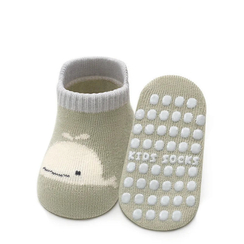 Kids Floor Socks For Girls Boys Spring Autumn Cotton Cartoon Toddler Anti-slip Socks For Children Casual Baby Child Home Sock