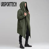 Men’s Winter Jacket, Fashion Hooded Long Windbreaker Overcoat, Casual Trench Coat, Oversized Male Outerwear for Cold Weather