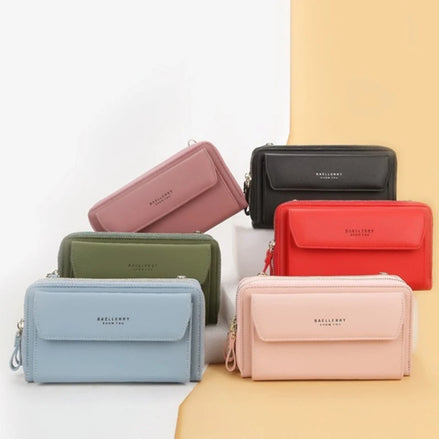 Women’s Designer Brand Wallet, Multi-Compartment Clutch, Long Large Card Purse