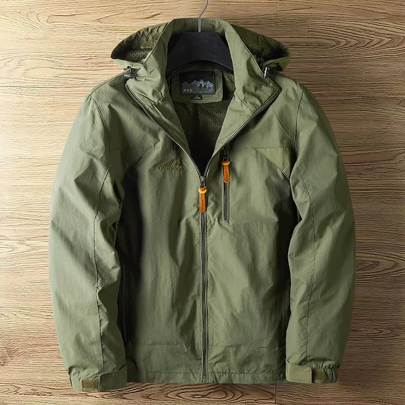 Men’s Fashion Spring Autumn Casual Outdoor Jacket, Thin Lightweight Punching Jacket with Hood, Versatile Climbing Streetwear
