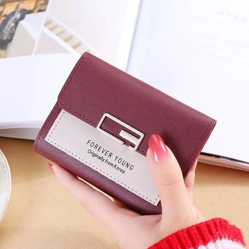Fashion Short Women Wallets PU Leather Women Luxury Wallet Hasp Small Wallet Trend Brand Coin Purse Ladies Card Bag Mini Clutch