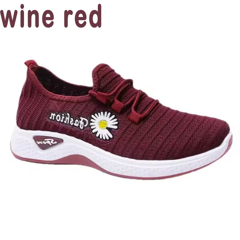 Women’s Fashion Sports Shoes, Thick Breathable Soft-Soled Mesh Sneakers, Lightweight Casual Footwear, Trendy Comfortable Coconut Shoes