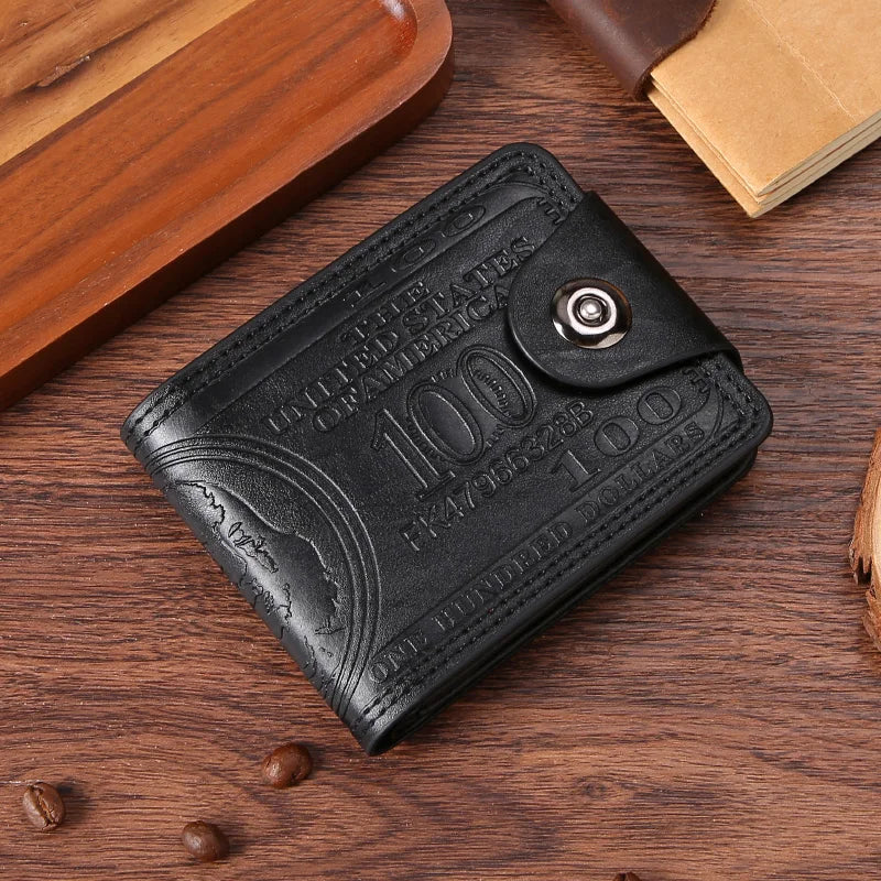 Men's Wallets  Dollar PatternWallet Male Leather Walet