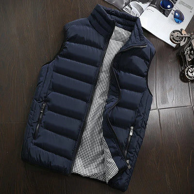 Men’s Windproof Vest, Sleeveless Jacket, Casual Winter Coat