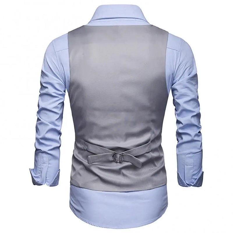 Dress Vests for Men, Slim Fit Suit Vest, Male Waistcoat Gilet Homme, Casual Sleeveless Formal Business Vest, Chaleco Hombre