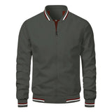 Men’s Autumn Jacket, Fashion Solid Color Casual Baseball Style, Bomber Jacket Outerwear, Trendy Clothing for Men