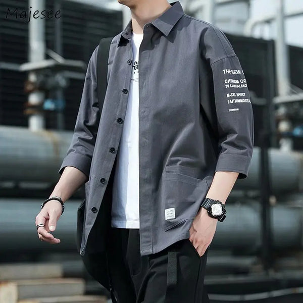 Men’s Shirts, Fashionable Streetwear, Japanese Harajuku & Korean Summer Design, All-Match Teens College Unisex Clothes