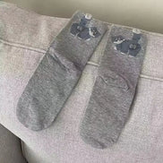 3D Cute Cat Socks Black/White Funny Cat Cotton Socks Breathable Soft Girl Women Novelty Stocking Kawaii Gift Sock Set