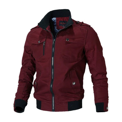 Men’s Bomber Jacket, Casual Slim Fit Windbreaker, Stand Collar, Stylish Spring Autumn Coat