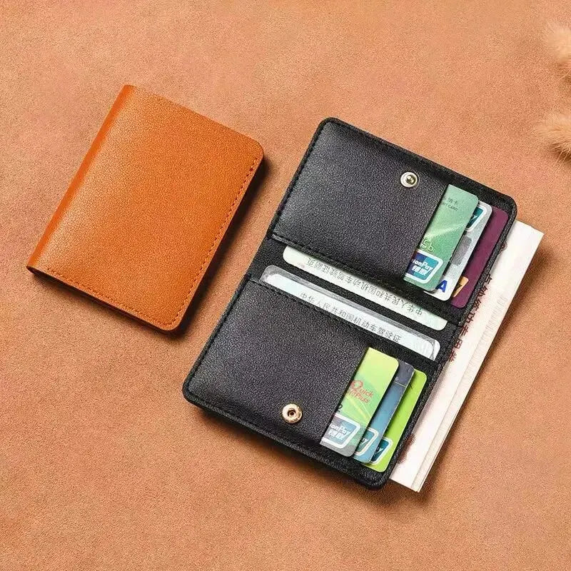 Men’s and Women’s Classic Designer PU Leather Wallet, Small Short Simple Purse, Ultra-Thin Credit Card and Coin Bag