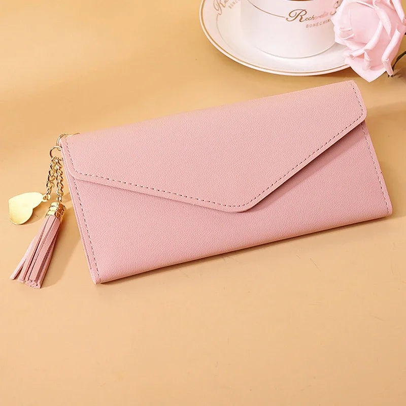 Fashion Women Wallets Simple Zipper Purses Black White Gray Red Long Section