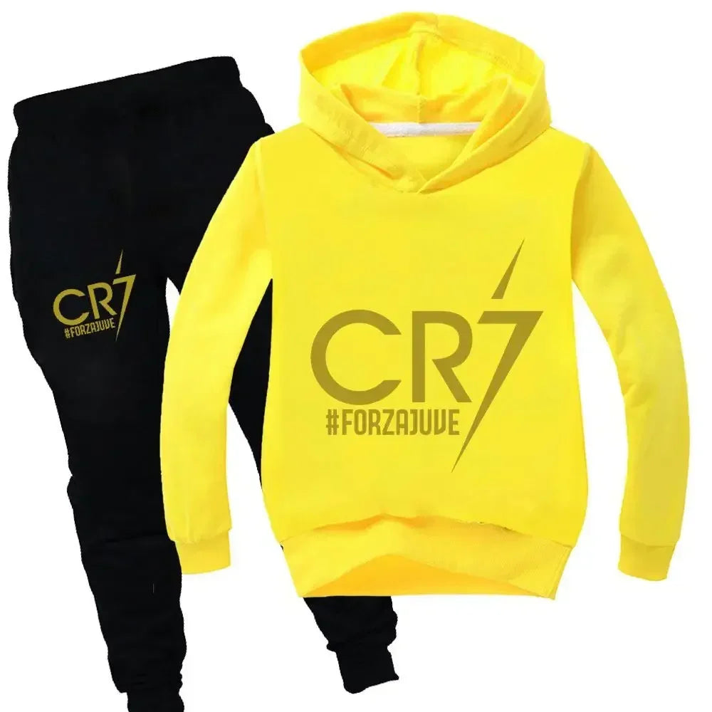 Kid's Clothes Hoodie +Pants Suit 2pcs Set Boy Tracksuit 3-12 Years Spring Autumn Sweatshirt Set Football CR7 Children Sportsuit