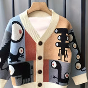 Children's Clothing Boys' Jackets Autumn and Winter New Knitted Sweaters Cartoon Tops Cardigans Korean Style Children's Jackets
