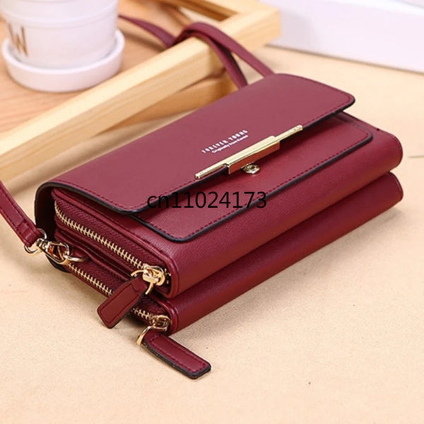 Women’s Korean Wallet Handbag, Multi-Card Large Capacity Casual Shoulder Bag, Mobile Phone Pocket, Stylish Fashionable Design