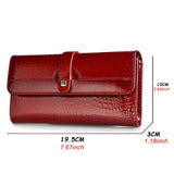 Fashion Women's Genuine Leather Handbags Women	Luxury Designer Wallets	Shiny Long Purses 2022 Ladies Elegant Clutch Bag